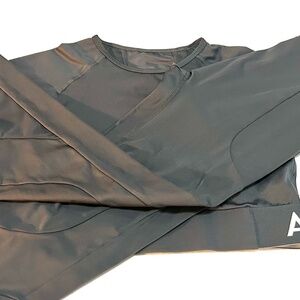 AYBL 2 Piece Workout Legging and Shirt Set - Light Grey - Small